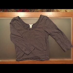 Striped Long Sleeve Crop Top